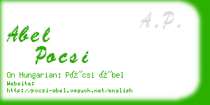 abel pocsi business card